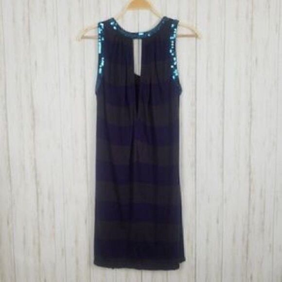 French Connection NWT Striped Sleeveless Sequined Dress - Picture 7 of 7